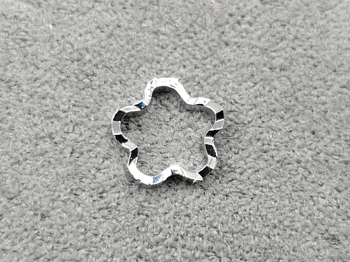 Конектор квітка 8 мм колір родій (гипоалергений сплав)