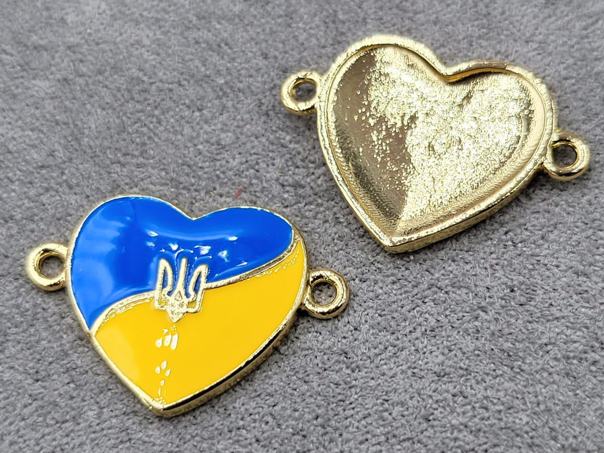 Конектор *серце України* 16*22 мм золото (гіпоалергений сплав)