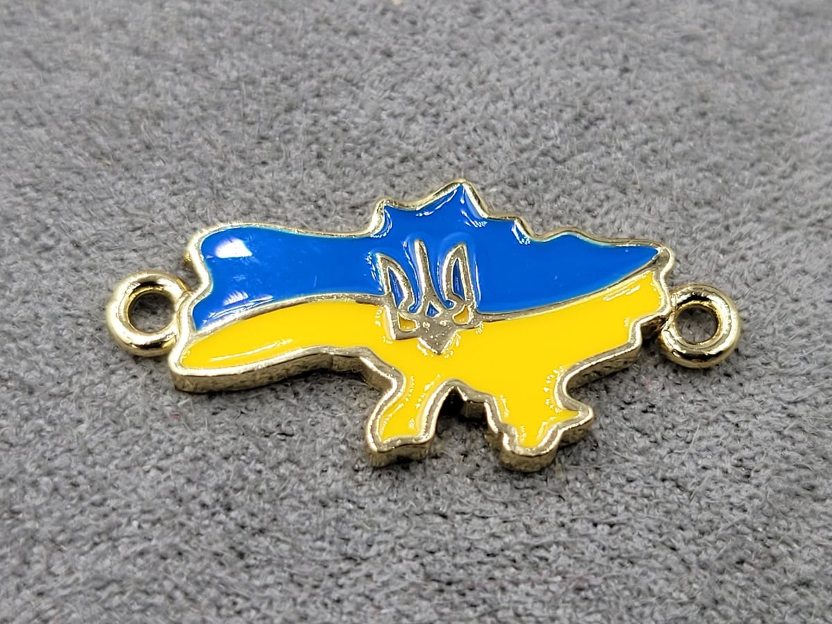 Конектор *мапа України* 12*24 мм колір золото (гіпоалергений сплав)