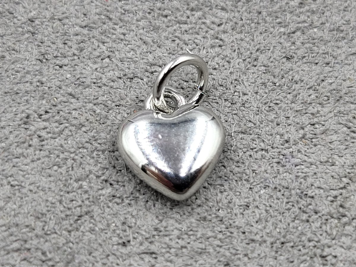 Підвіска серце 8 мм родій (гіпоалергений сплав)