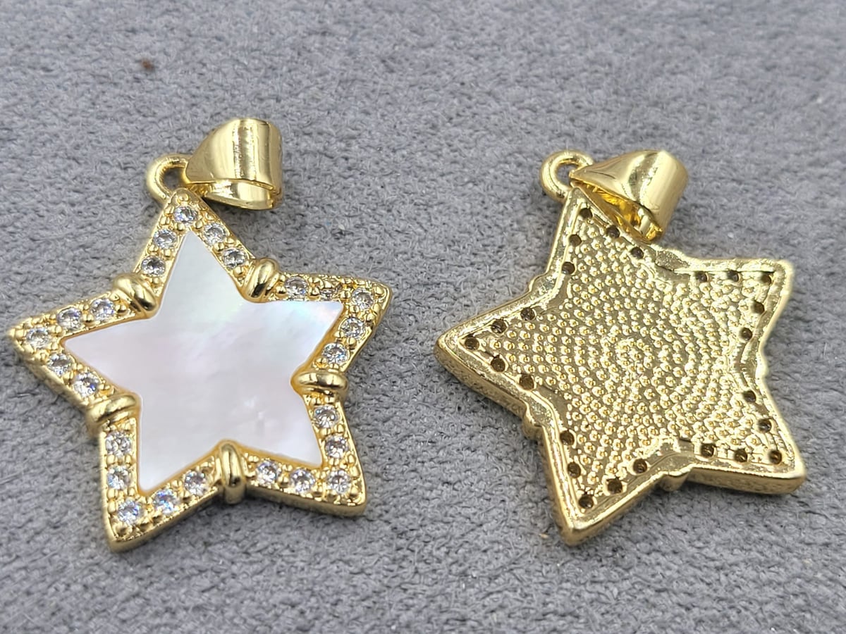 Підвіска зірка 20*26 мм колір лимонне золото (гіпоалергений сплав)