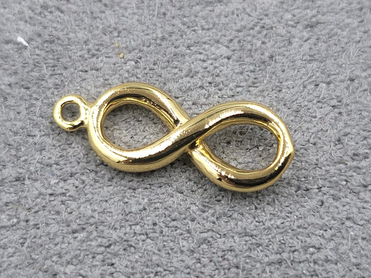 Підвіска безкінечність 6*16 мм колір лимонне золото (гіпоалергений сплав)