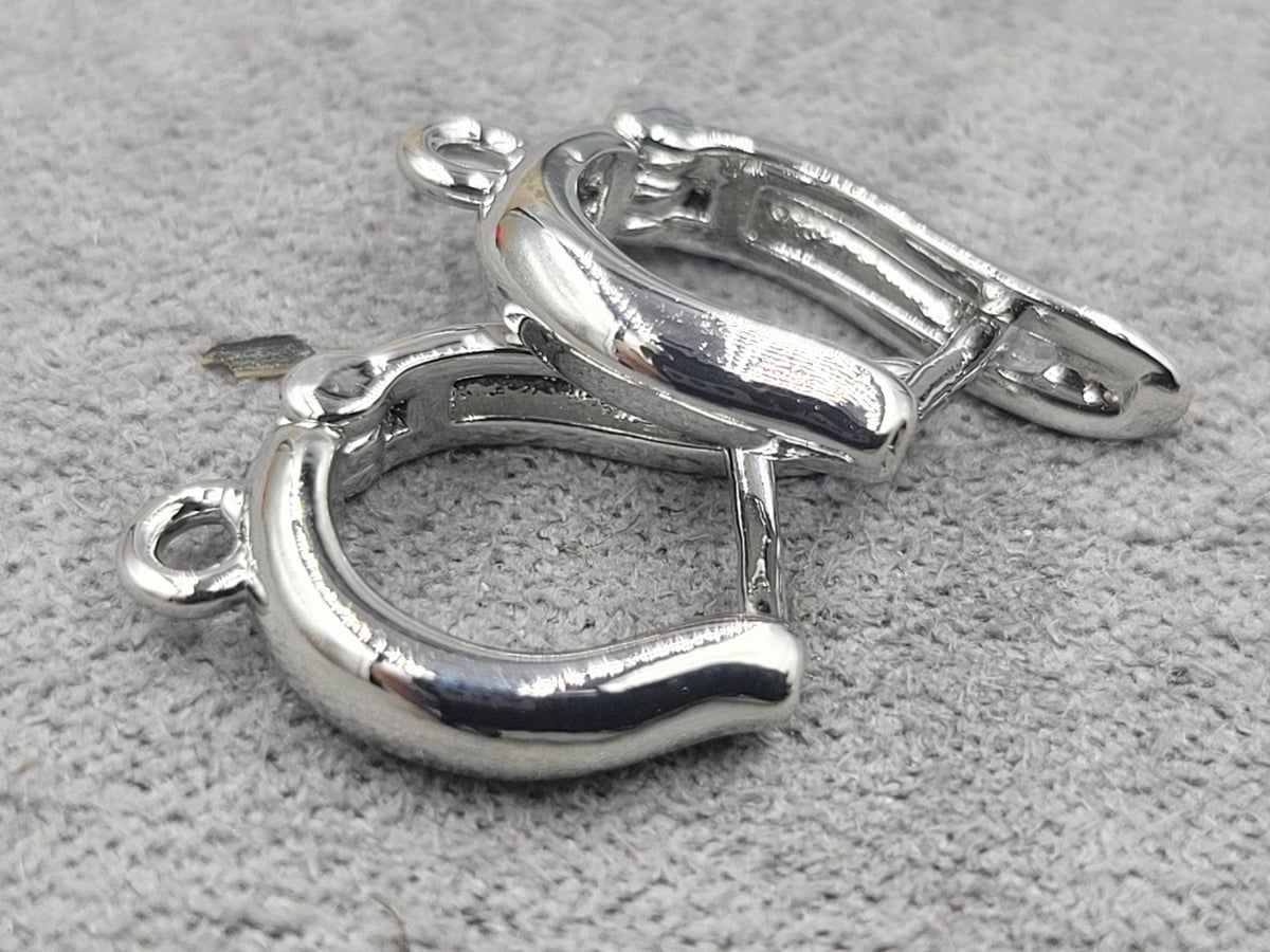 Швенза 12*14 мм т. 3 мм родій (гіпоалергений сплав)