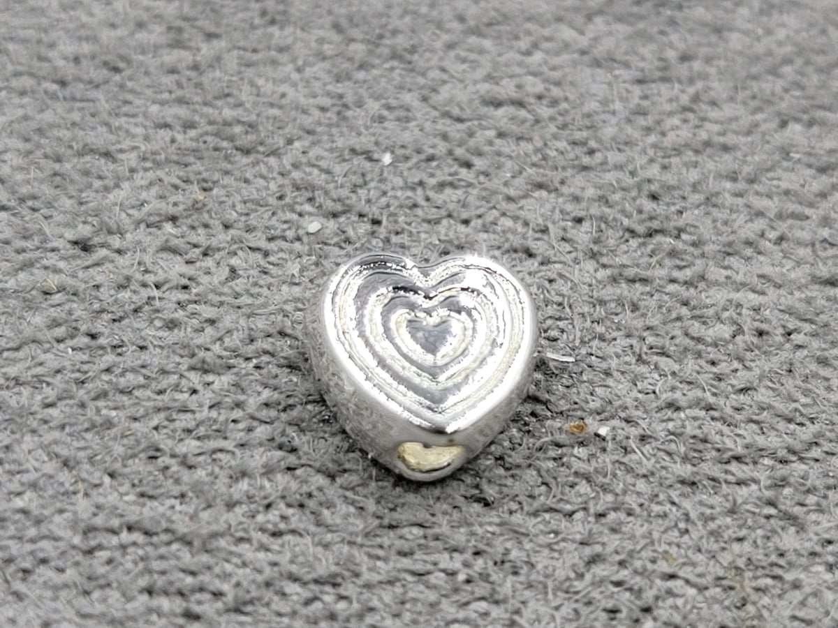 Бусина серце 6 мм колір срібло (гіпоалергений сплав)