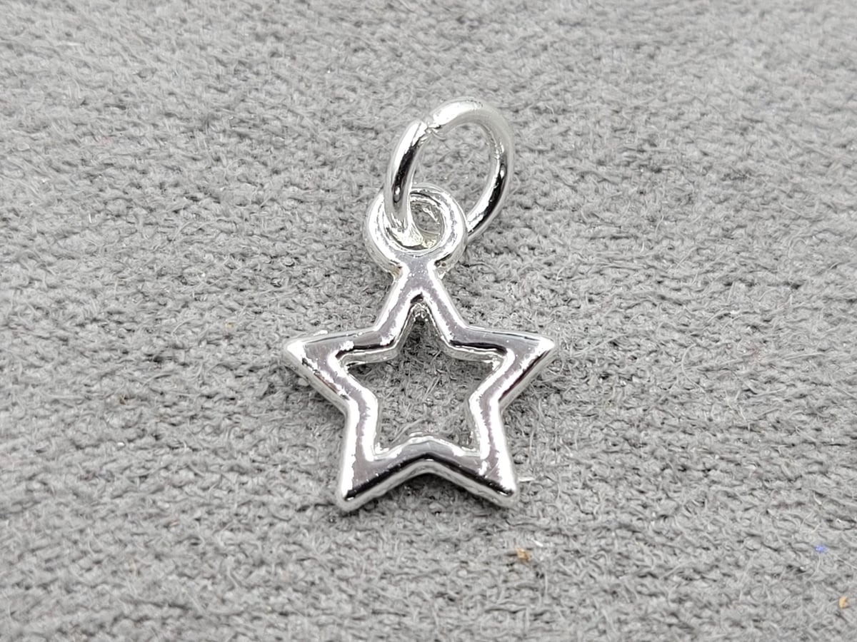 Підвіска зірка 10 мм колір срібло  (гіпоалергений сплав)