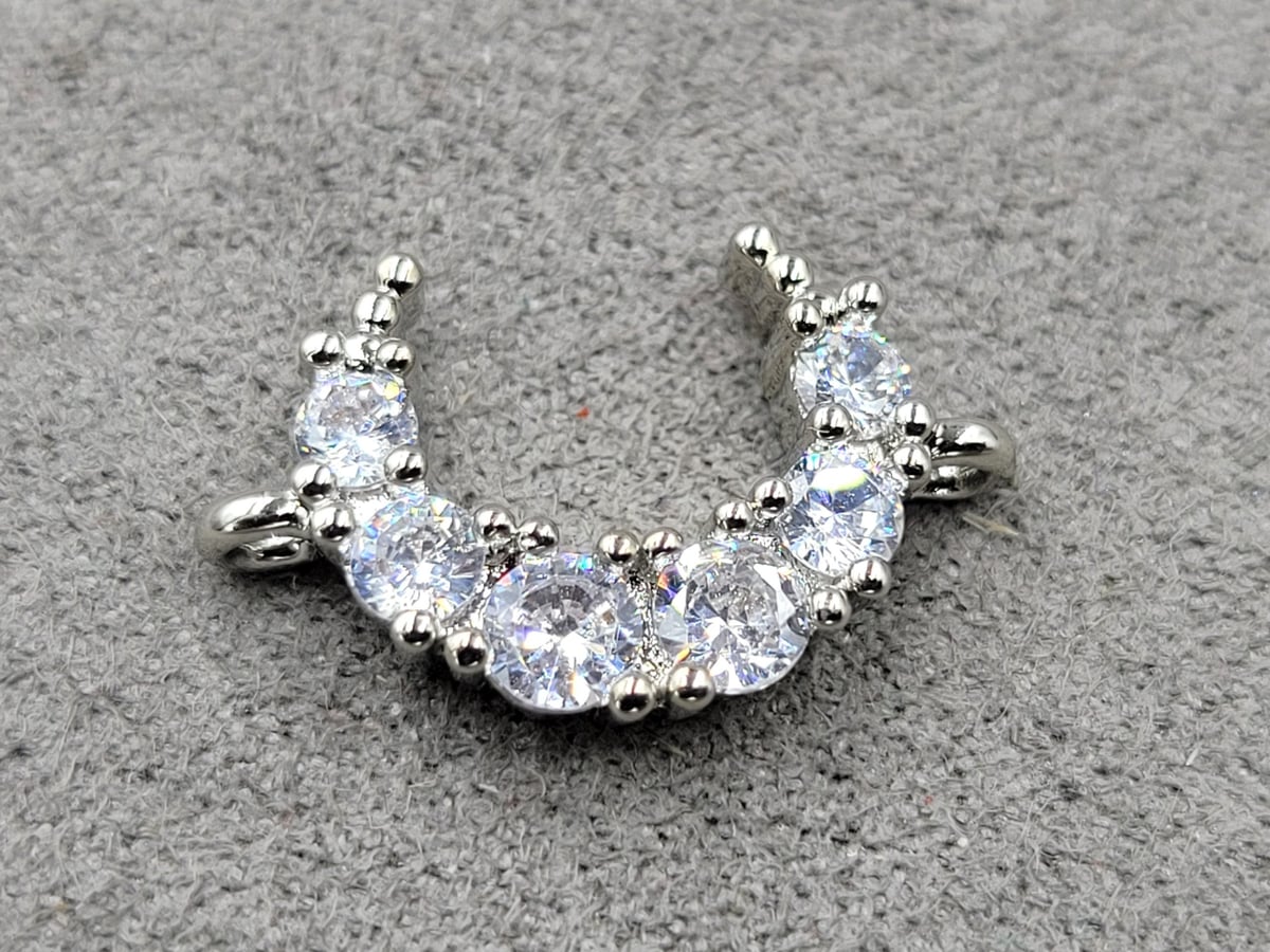 Конектор 12*19 мм родій (гипоалергений сплав)