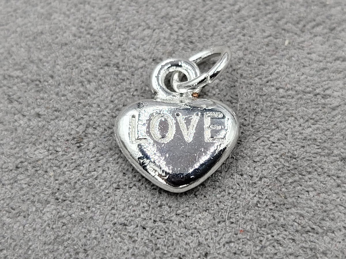 Підвіска * Love* 10*12 мм колір срібло (гіпоалергений сплав)
