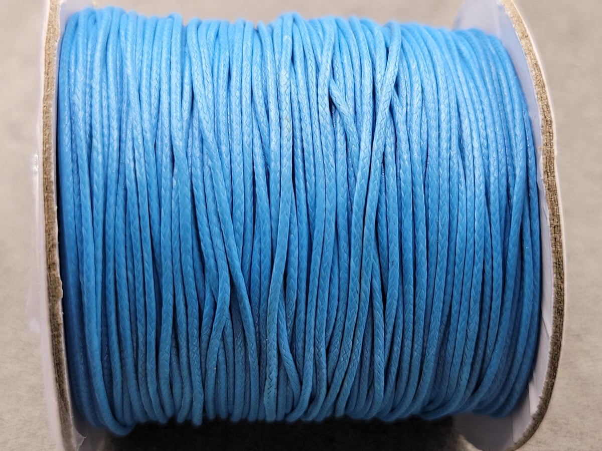 Шнур 0,8 мм вощений 100 ярдів голубий