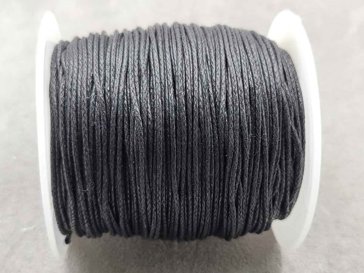Шнур 1 мм хлопковий 100 ярдів чорний