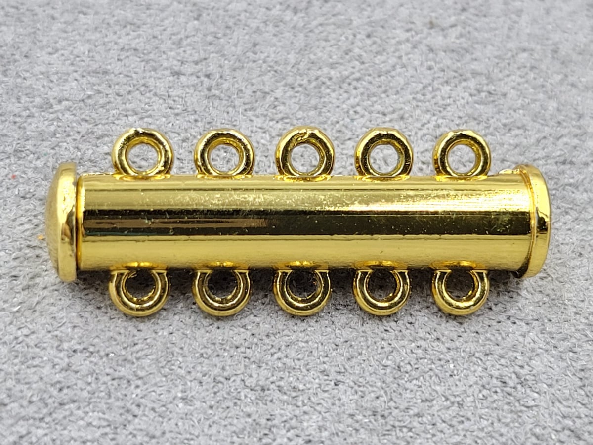 Замок магнітний 6*28 мм на 5 лініи колір лимонне золото