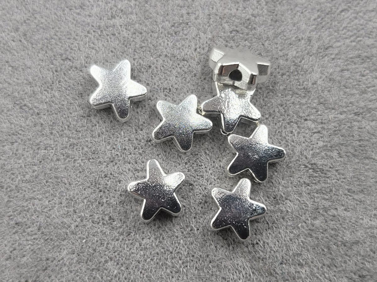 Бусина зірка 8 мм 48 шт металічна