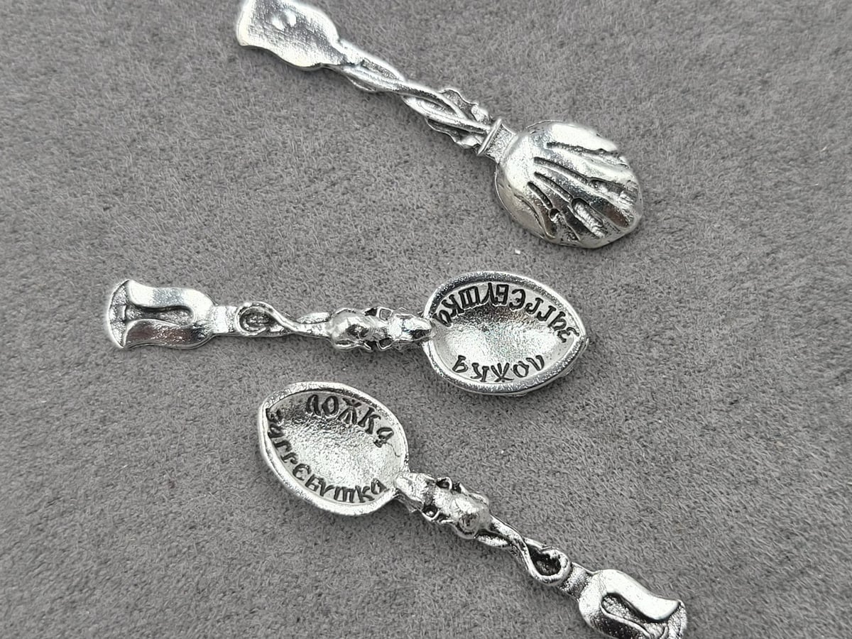 Бусина *Ложка загребушка* 11*43 мм 9 шт металічна