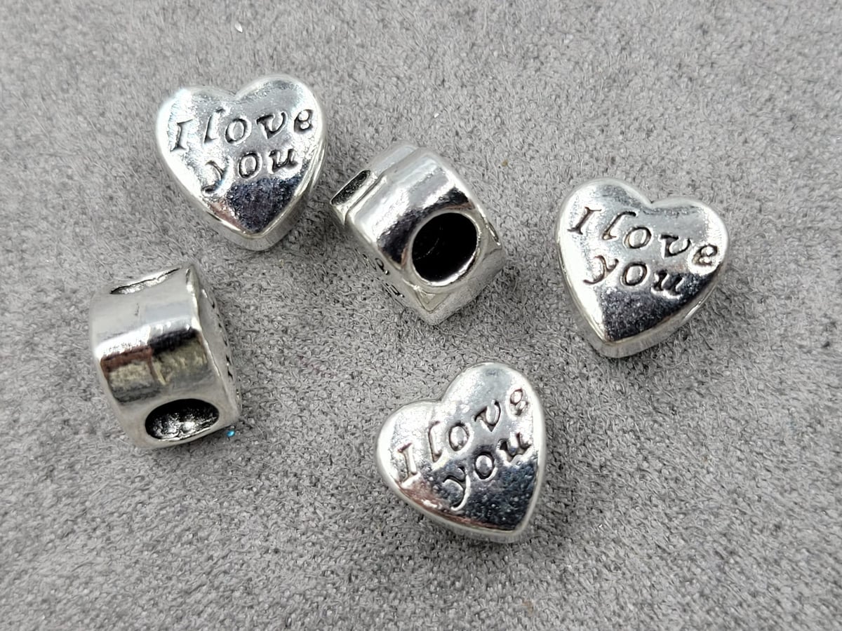 Бусина серце 10*11 мм отв. 4,2 мм 9 шт металічна