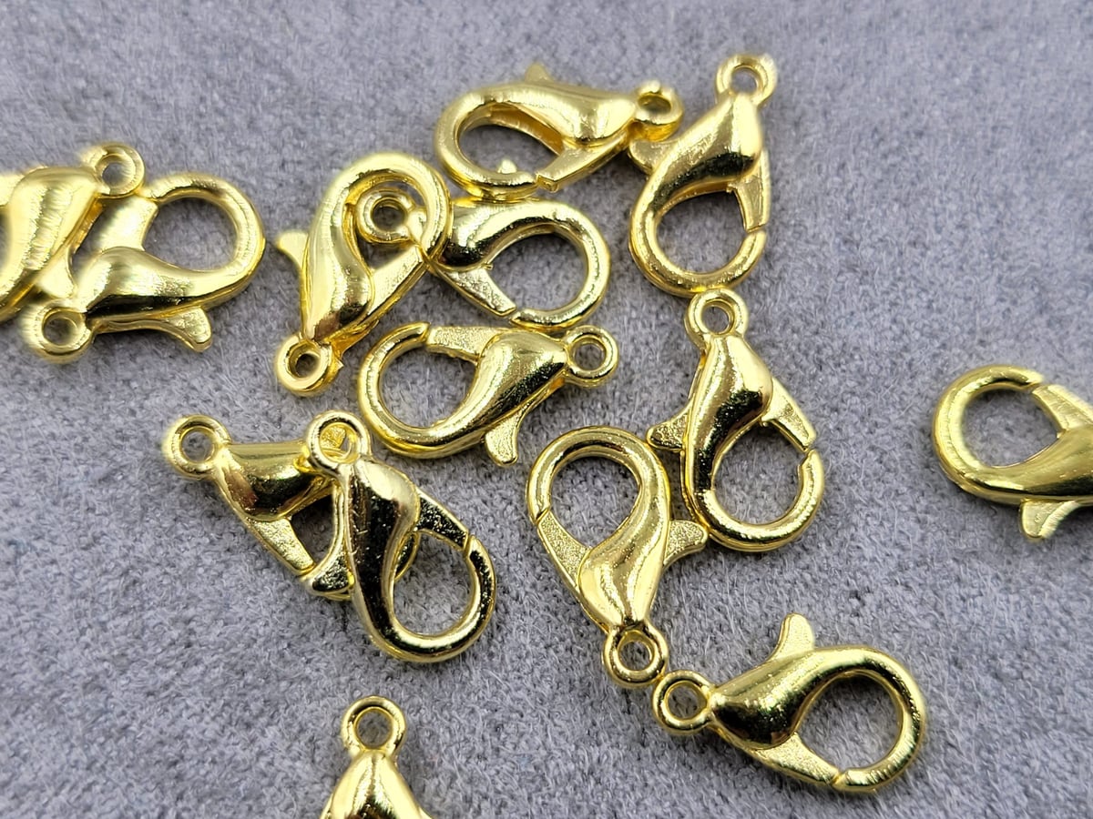Замки 12 мм (металл) 100 шт колір лимонне золото