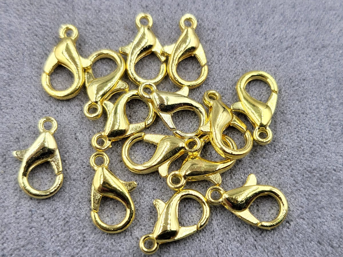Замки 10 мм (металл) 100 шт колір лимонне золото