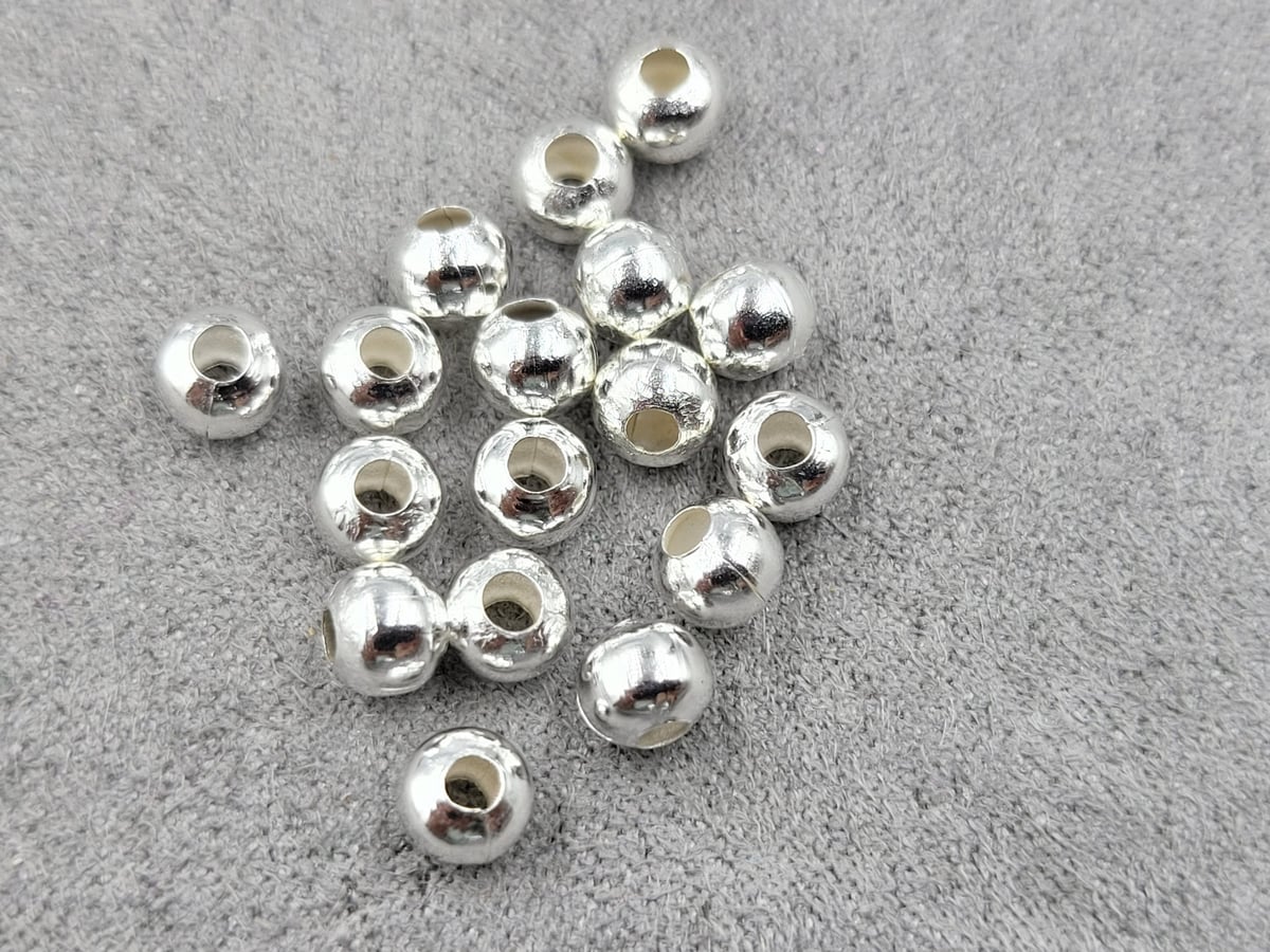 Бусини кулі 5 мм 40 гр (235 шт) колір срібло металічні
