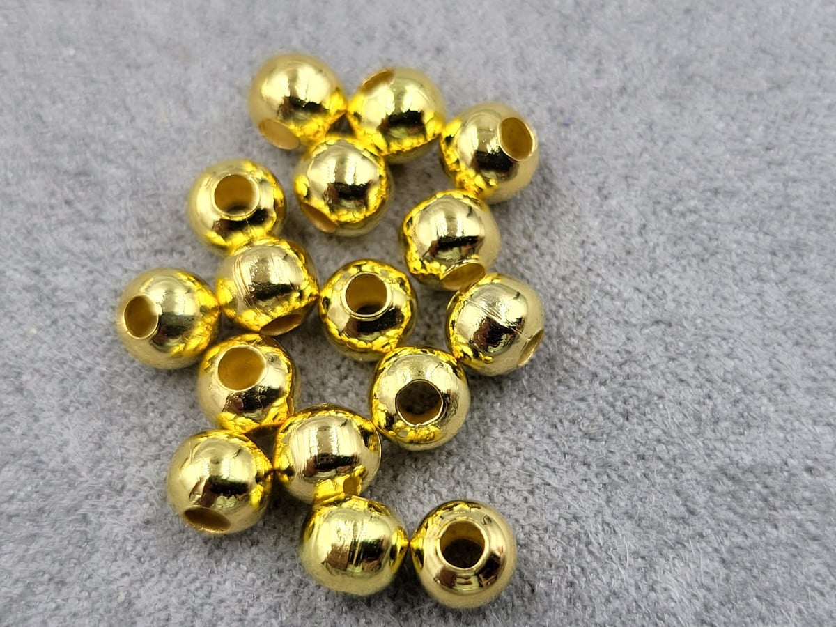 Бусини кулі 5 мм 40 гр (235 шт) колір лимонне золото металічні