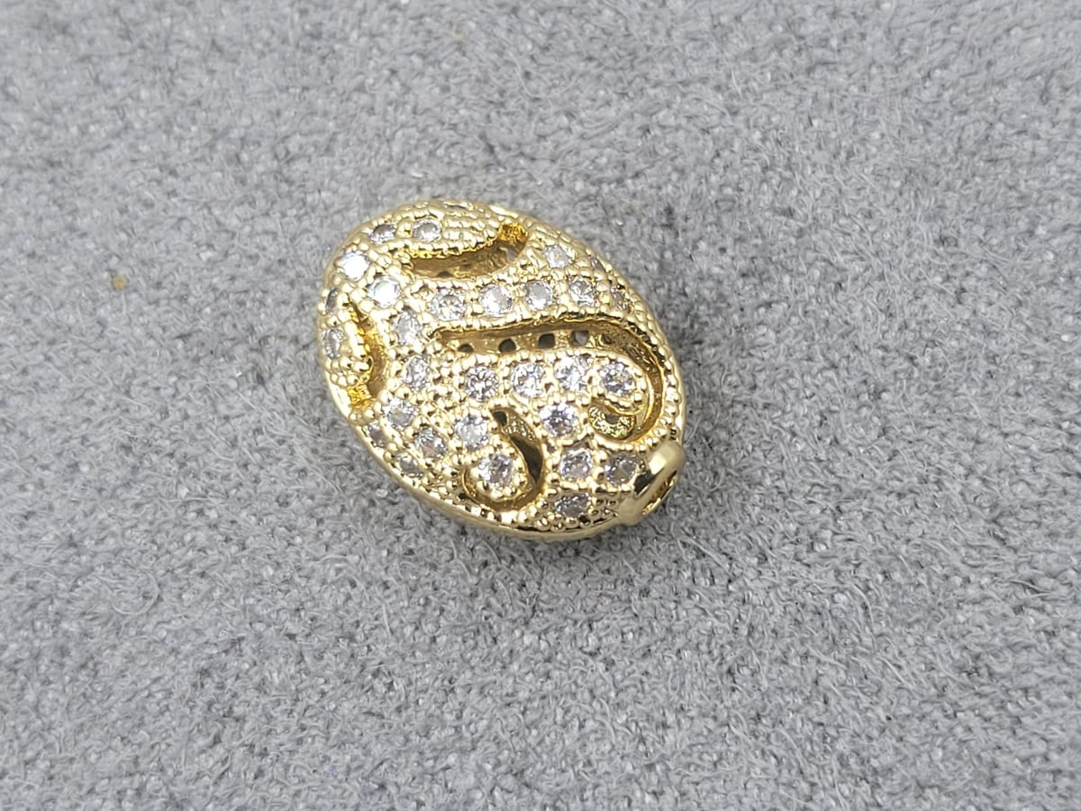 Бусина 12*9 мм колір лимонне золото (гіпоалергений сплав)