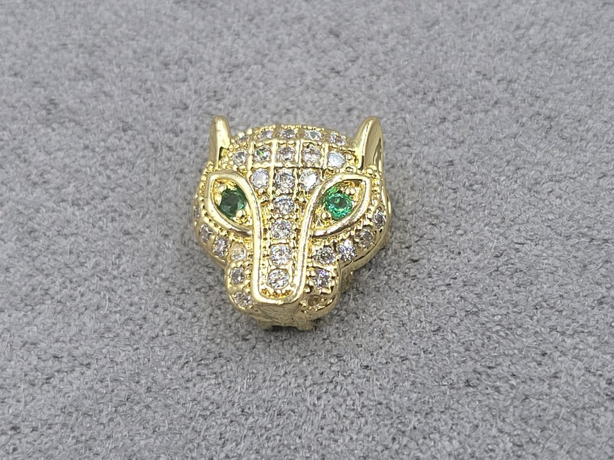 Бусина пантера 11*11 мм колір лимонне золото (гіпоалергений сплав)