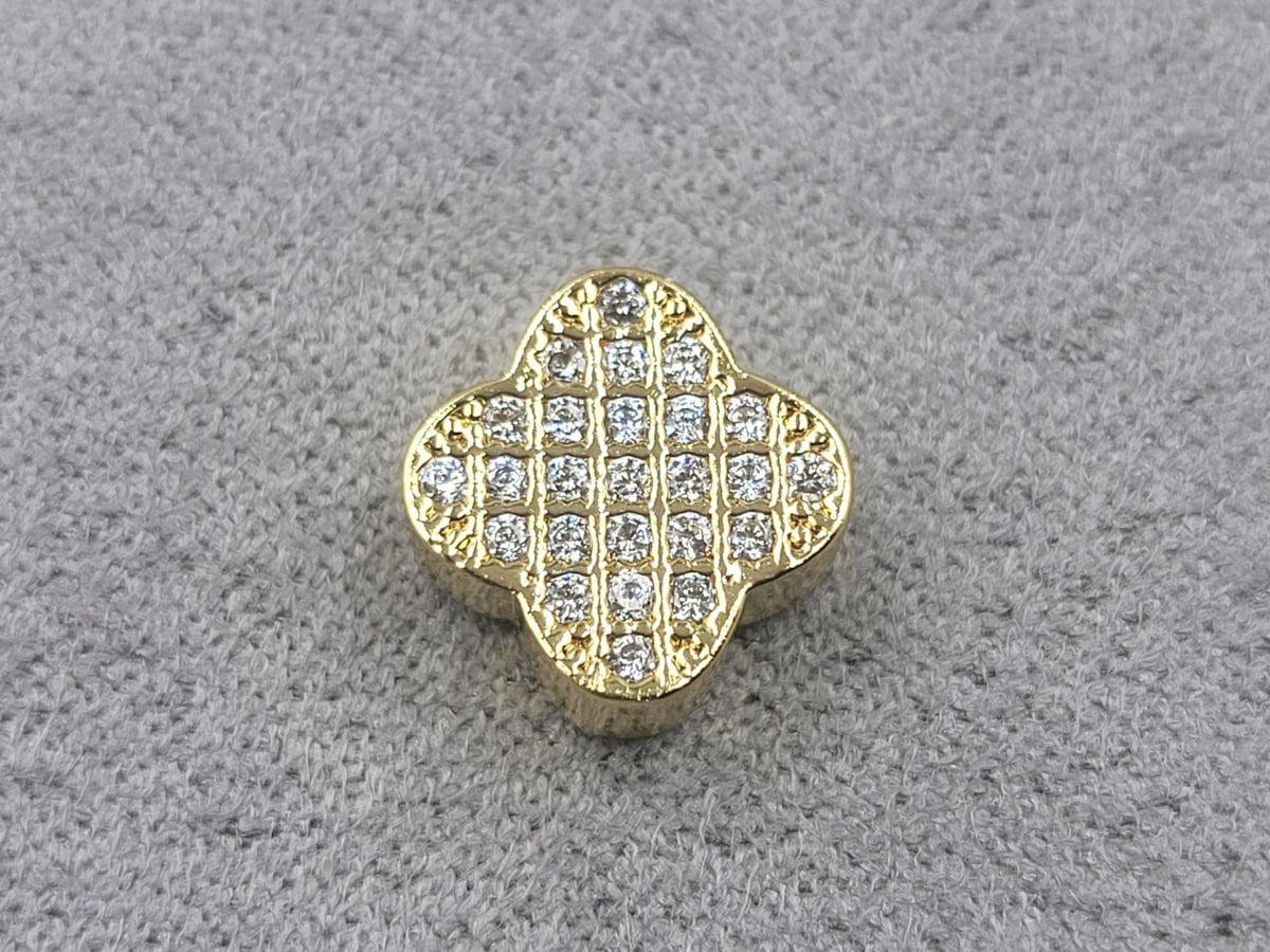 Бусина конюшина 10 мм колір лимоне золото (гіпоалергений сплав)