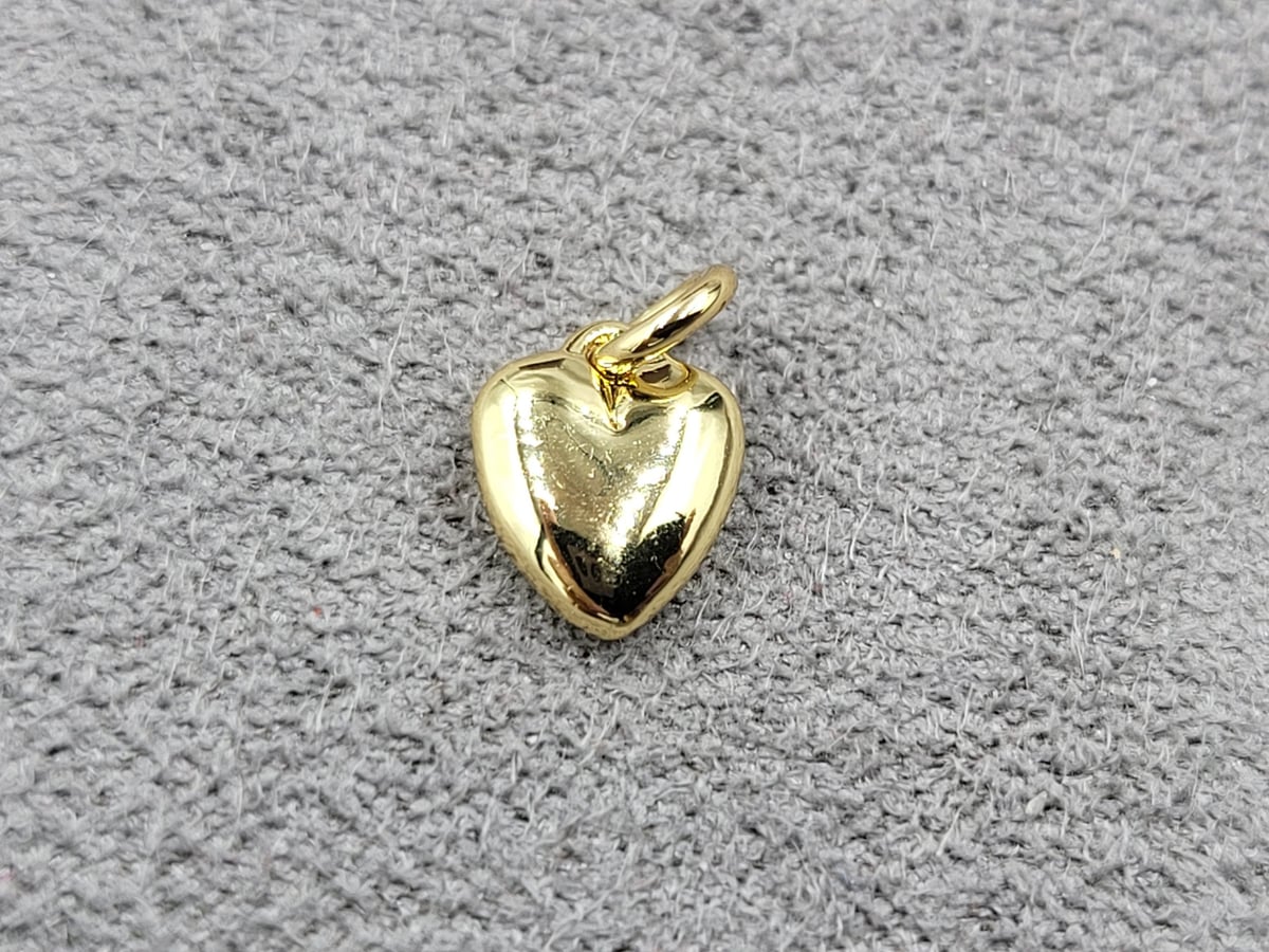 Підвіска серце 6 мм колір лимонне золото (гіпоалергений сплав)