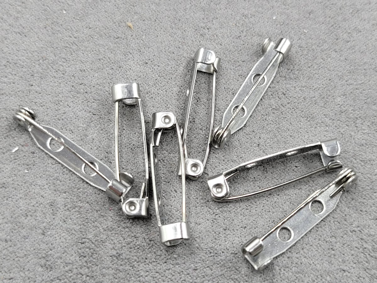 Основи на броши 2,5 см 10 шт нержавіюча сталь