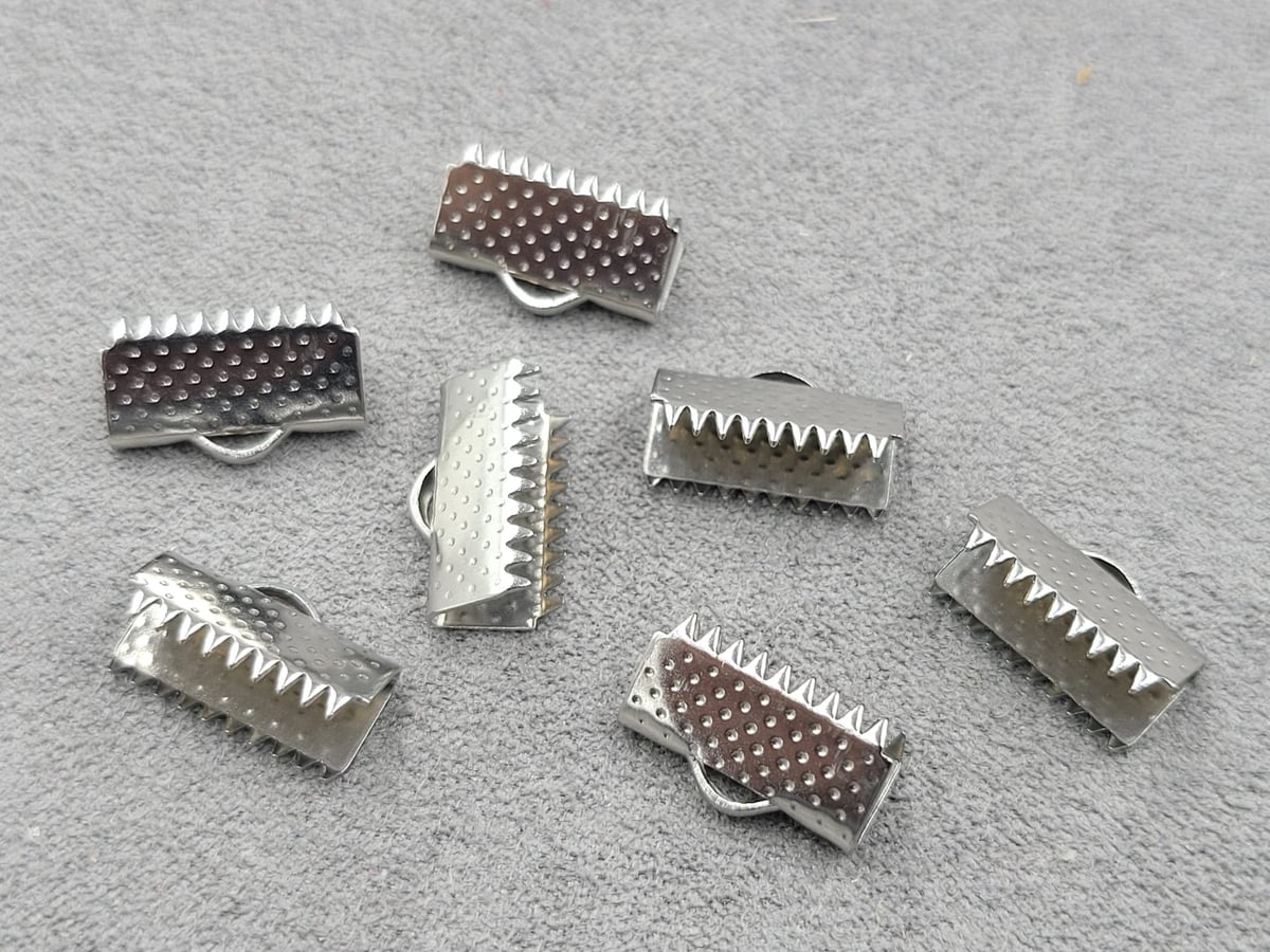 Затискач на стрічку 1,5 см 10 шт нержавіюча сталь