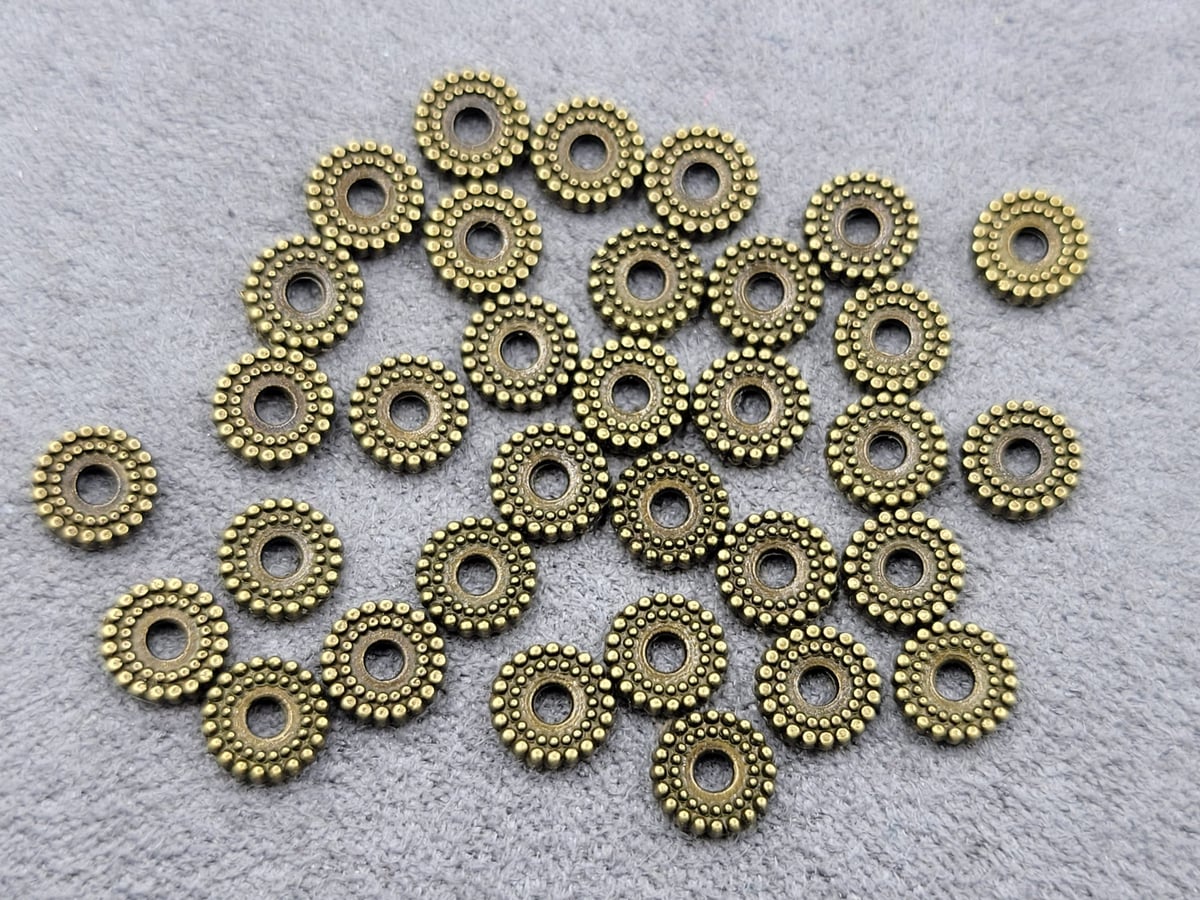 Ронделі 6 мм 135 шт колір бронза металічні