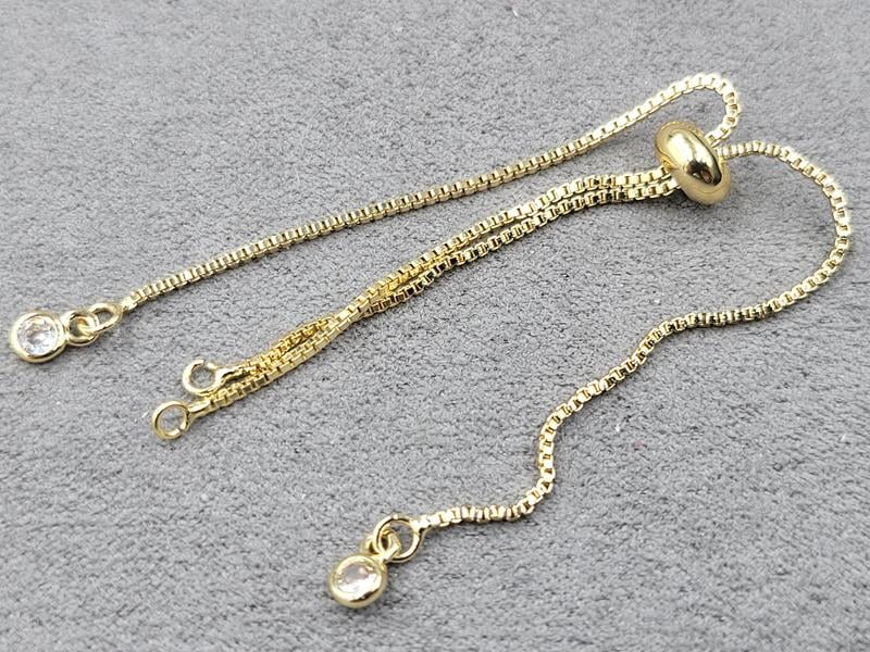 Основа для браслета колір лимонне золото з фіанітами (гіпоалергений сплав)