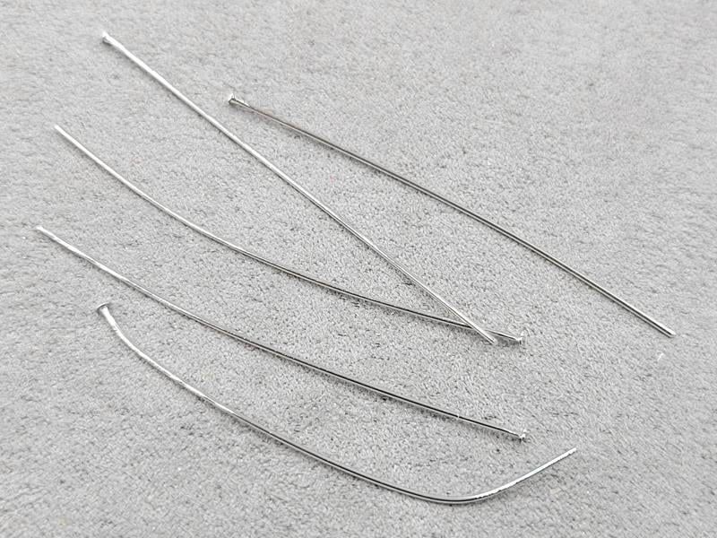 Гвоздики 5 см основа 1,6 мм 10 шт колір сталь (гіпоалергений сплав)