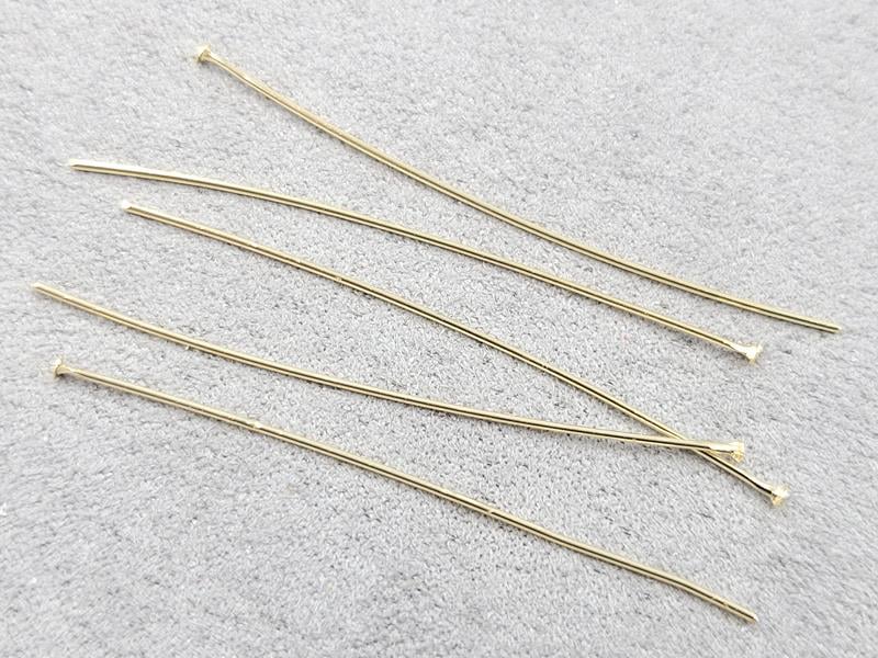 Гвоздики 5 см основа 1,6 мм 10 шт колір золото (гіпоалергений сплав)