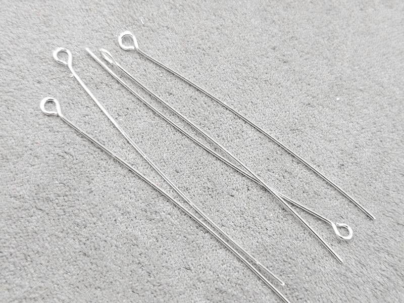 Гвоздики з колечком 5 см 10 штук колір срібло (гіпоалергений сплав)