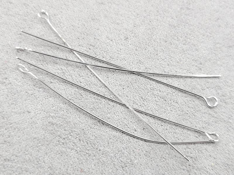 Гвоздики з колечком 5 см 10 штук колір сталь (гіпоалергений сплав)