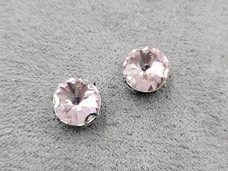 Страз в цапах 8 мм (скло) рожевий