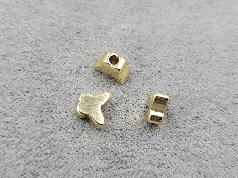 Бусина метелик 5*6 мм колір золото (гіпоалергений сплав)