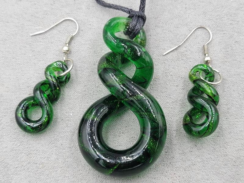 Комплект кулон 32*60 мм + сережки 14*29 мм