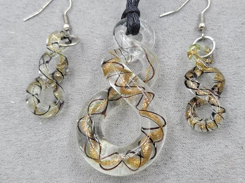 Комплект кулон 32*60 мм + сережки 14*29 мм