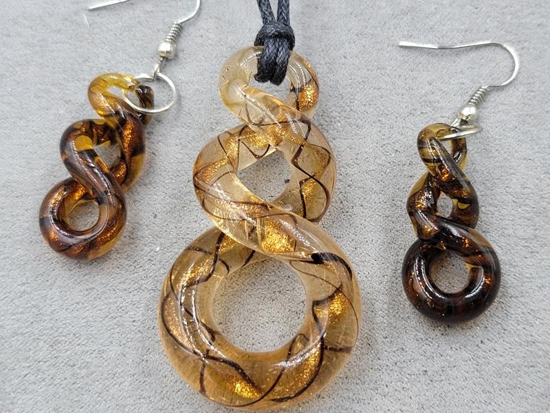 Комплект кулон 32*60 мм + сережки 14*29 мм