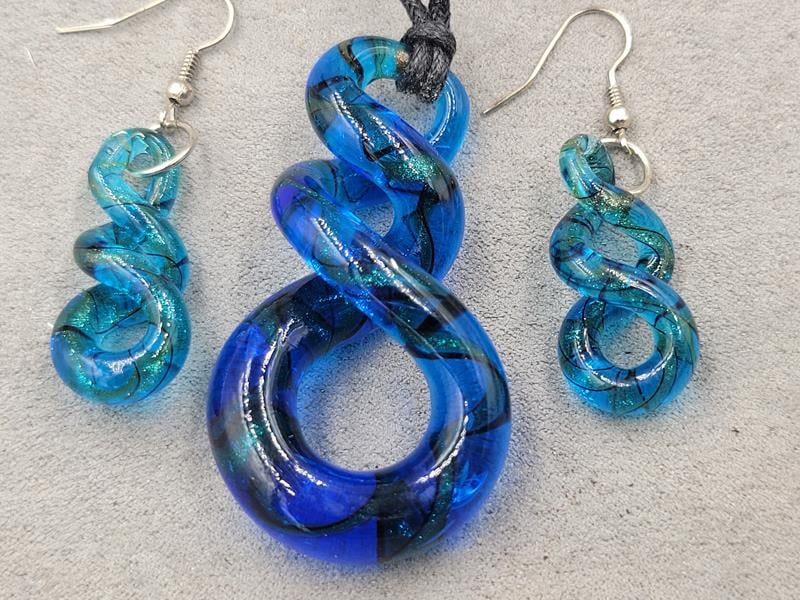 Комплект кулон 32*60 мм + сережки 14*29 мм