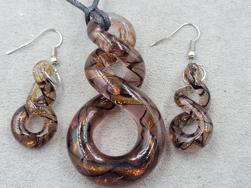 Комплект кулон 32*60 мм + серьги 14*29 мм