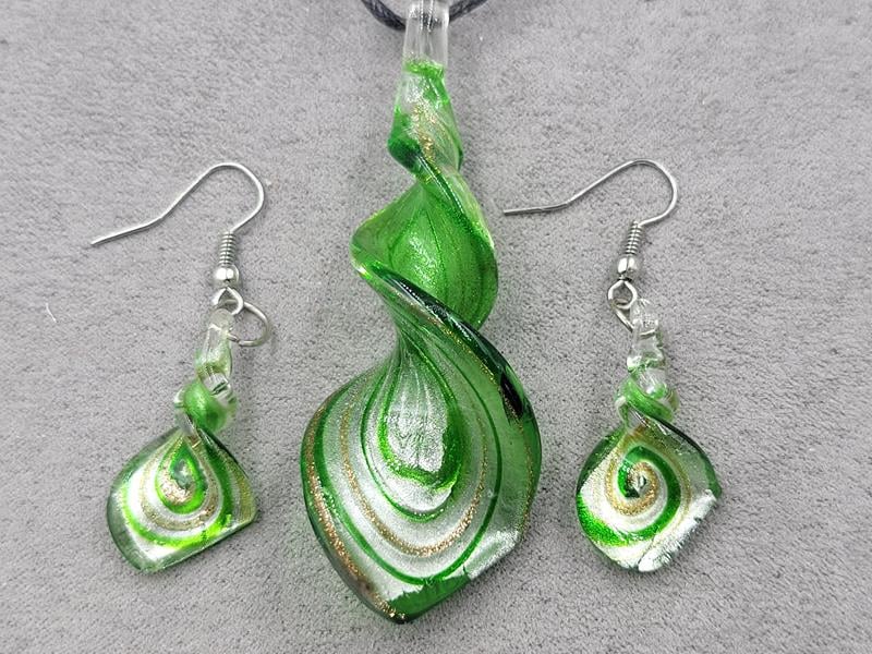 Комплект кулон 25*66 мм + сережки 15*28 мм