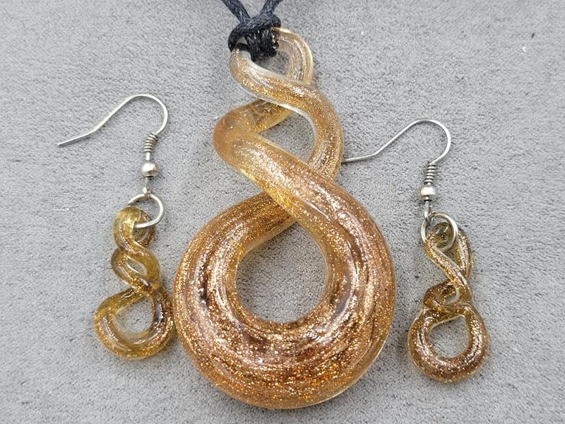 Комплект кулон 35*67 мм + серьги 12*26 мм