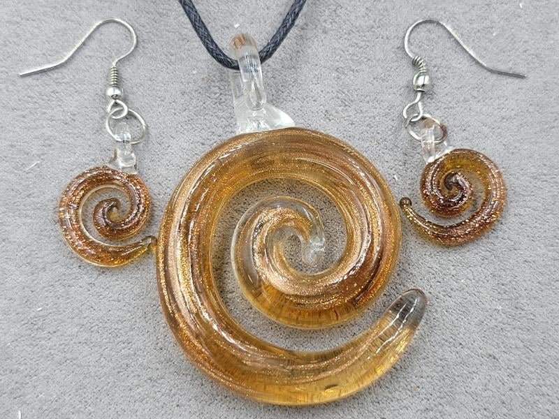 Комплект кулон 38*57 мм + серьги 13*21 мм