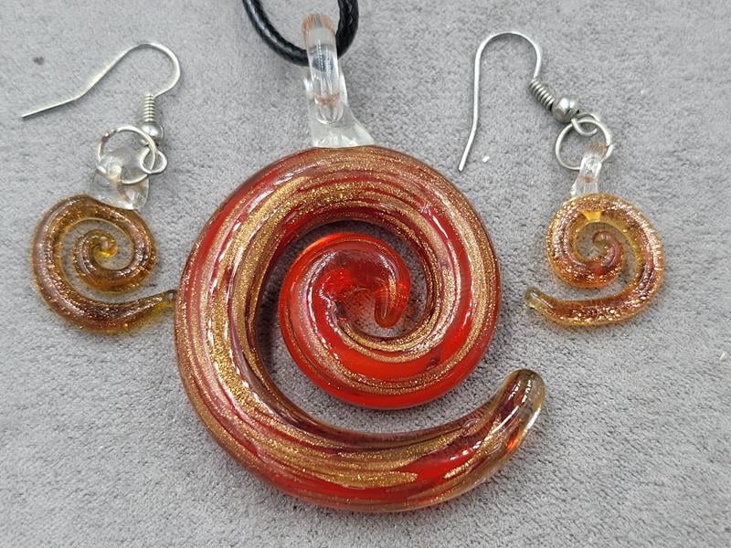 Комплект кулон 38*57 мм + сережки 13*21 мм