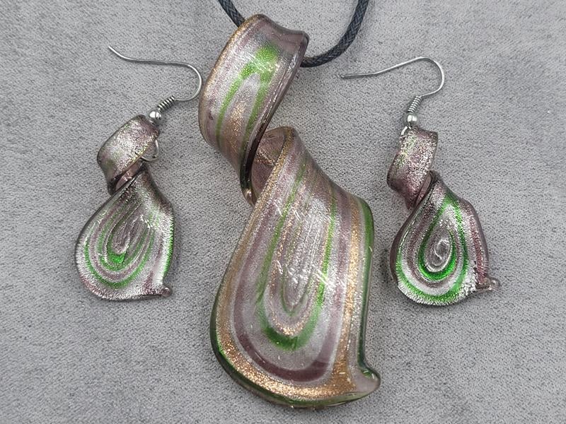 Комплект кулон 26*72 мм + сережки 18*34 мм