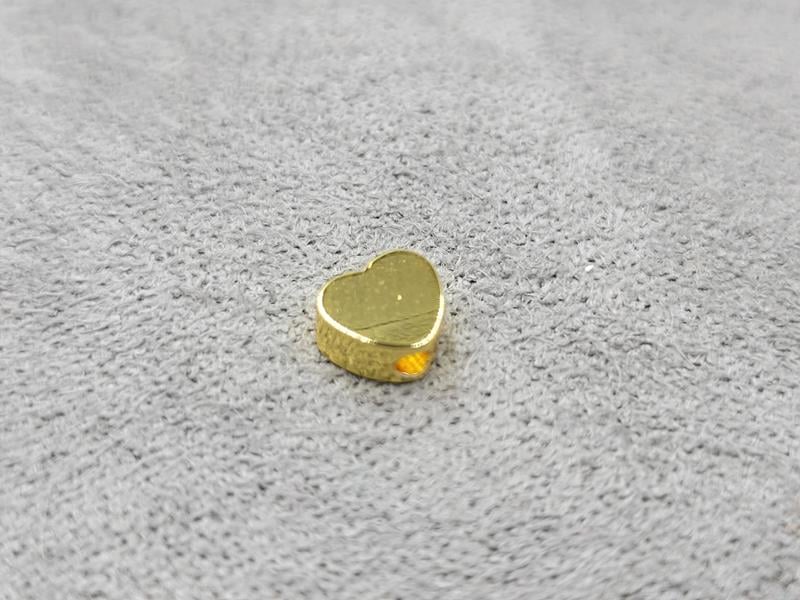 Бусина серце 4,4*5 мм колір лимонне золото (гіпоалергений сплав)