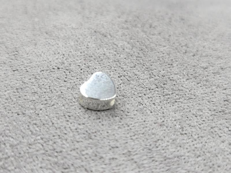 Бусина серце 4,4*5 мм колір срібло (гіпоалергений сплав)