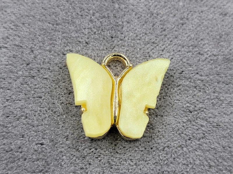 Підвіска метелик 13*14 мм в металі лимонного кольору