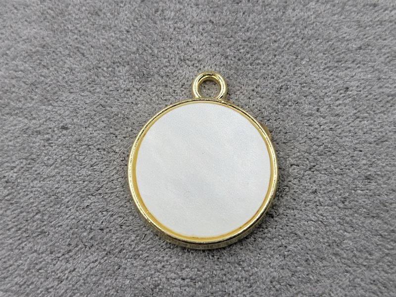 Підвіска коло 17*20 мм в металі лимонного кольору