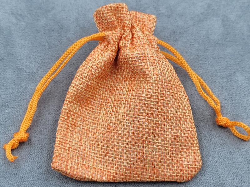 Мішечки мішковина 7*9 см упаковка 50 шт помаранчові